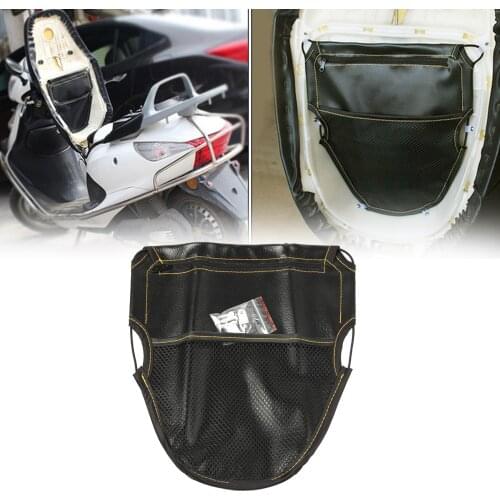 Black Motorbike Motorcycle Scooter Under Seat Cushion Storage Pouch Bag