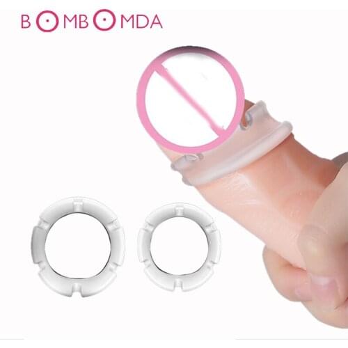 Elastic Silicone Penis Sleeve Foreskin Resistance Rings Delay Complex Loop Phimosis Correction Penis Ring Adult Sex Toys For Men