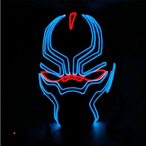 The King Of Wakanda EL Wire Mask Cosplay Super Hero Panther Party Mask For Halloween Christmas Carnival