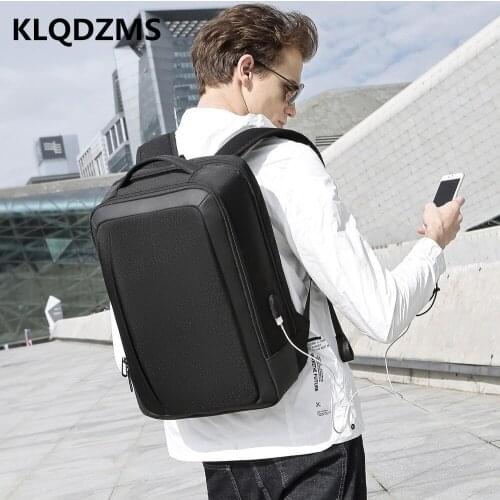 KLQDZMS Multifunction Mens Computer Backpack Fashion Oxford Cloth Waterproof Laptop-Bag With USB Charging Port Hot Sell