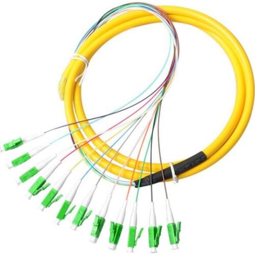 Fiber Optic Bundle Pigtail LC Single Mode 12 Core Pigtail LC APC CATV 1.5m Patch Cord Free Shipping