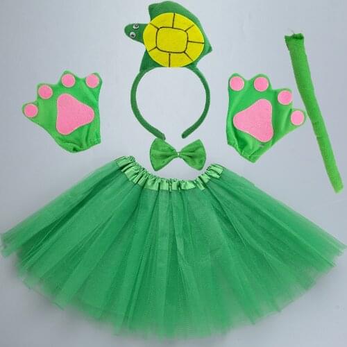 Crocodile Animal Cosplay Headband Tutu Skirt Tie Tail Boy Girl Children Party Props Halloween Costume for Kids Women