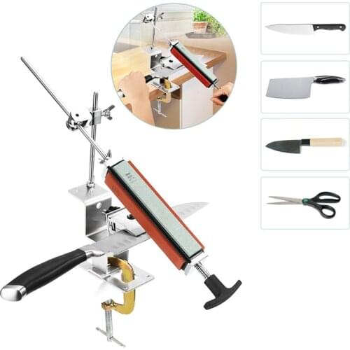 Professional kitchen knife sharpener system with 4pcs Whetstones+ Aluminum alloy+ G clip Knife Sharpener Tool Set