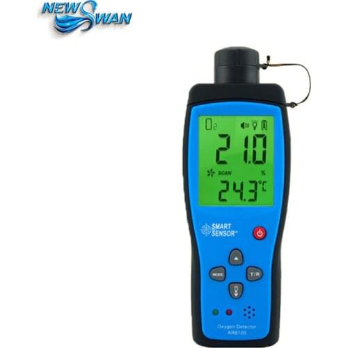 Professional Tester Smart Sensor AR8100 Handheld Precision Oxygen Detectors O2 Meter Digital Tester Shipping with Battery