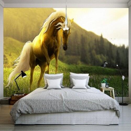 Drop Shipping Wallpaper For Walls 3 D Spectacular Horse Landscape Wall Wallpaper Guest Room Office Balcony Decoration Mural