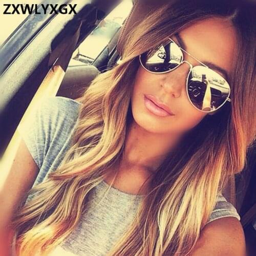 ZXWLYXGX Vintage Classic Sunglasses Women Men Brand Designer Mens Pilot Driving UV400 Mirror Sun Glasses Female Oculos de sol