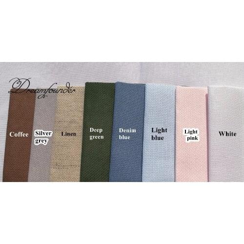 25x25cm Aida 14ct cloth deep green silver grey linen cross stitch fabric canvas DIY handmade needlework embroidery craft