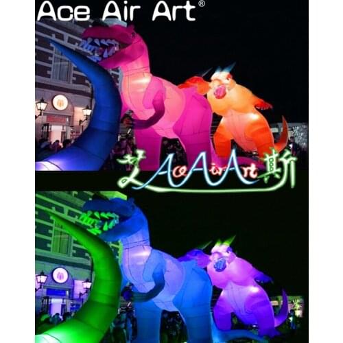Creative beautiful LED lighting giant inflatable dinosaur balloon,animal model for advertising and event