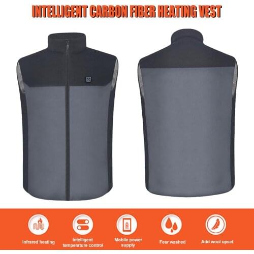Outdoor USB Infrared Heating Vest Jacket Men Women Winter Flexible Electric Thermal Clothing Waistcoat Fishing Hiking Vest Sets