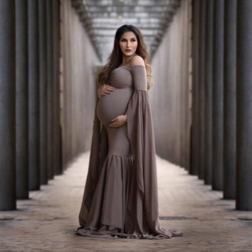 Maternity Photo Shoot Long Dresses Baby Shower Dresses Stretchy Pregnant Woman Photography Props Long Dress Maxi Maternity Gown