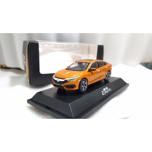 1:43 Diecast Model for Honda Civic 2016 MK10 Orange Alloy Toy Car Miniature Collection Gifts