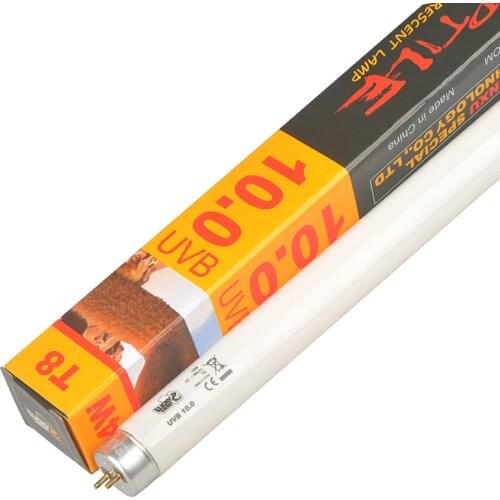 10.0 Reptile Fluorescent Desert Terrarium Tube Lamp,UVA UVB Bulb,14 Watt,T8,15 Inches