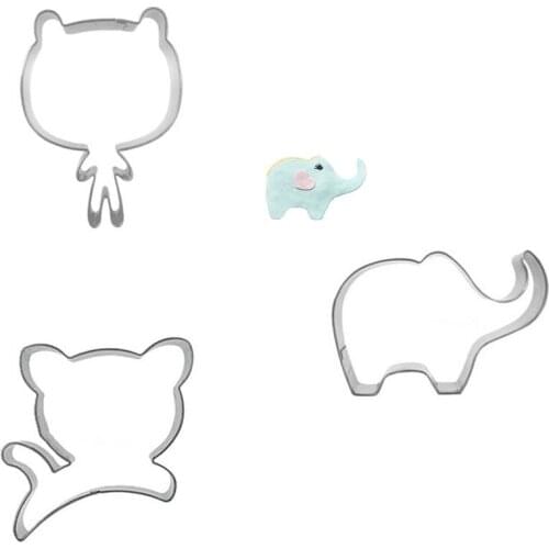 3pcs Cookie Cutter Cookie Tools Cutter Mould Biscuit Press Icing Set Stamp Mold Stainless Steel Cake Mold Kitchen Dining Bar