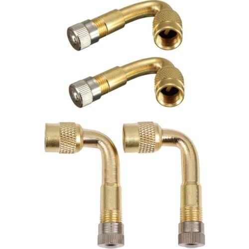4 Pcs Valve Extension Valve Tire Brass Universal for Truck Car Motorcycle, 90 Degrees & 45 Degrees