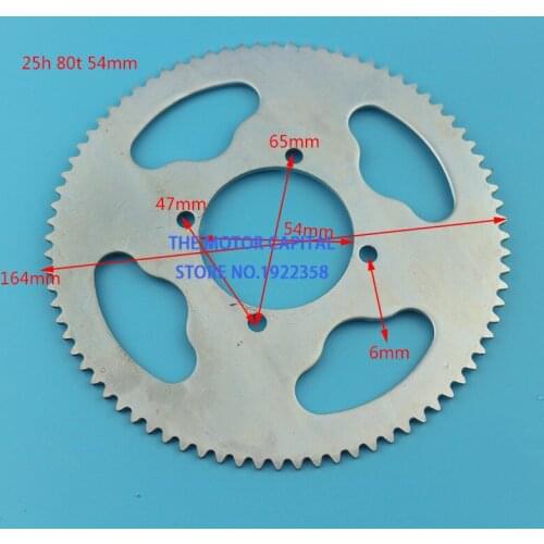 54mm 80 Tooth 25H Rear Chain Sprocket For 2 Stroke 47cc 49cc Engine Mini ATV Quad Wheeler Pocket Bike Scooter Goped