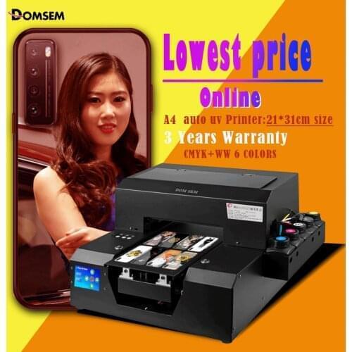 Automatic Small UV Printer A4 Size Flatbed Printer with 1.25 ml UV Ink for Bottle Phone Case Lighter TPU PVC Metal Wood