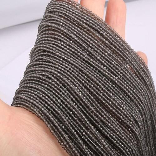 Natural Stone Beads Small section Bead Smoky Quartzs 2 3 mm Loose beads for Jewelry Making DIY Bracelet Necklace length 38cm