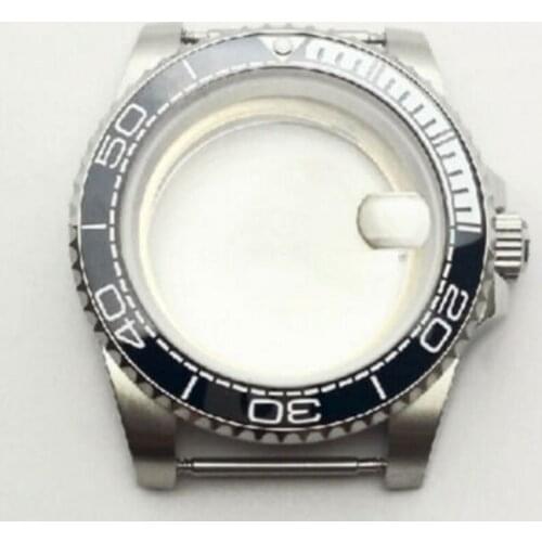 40mm black ceramic bezel sapphire glass Watch Case Fit ETA 2836 DG2813 3804 Miyota 8215 Movement