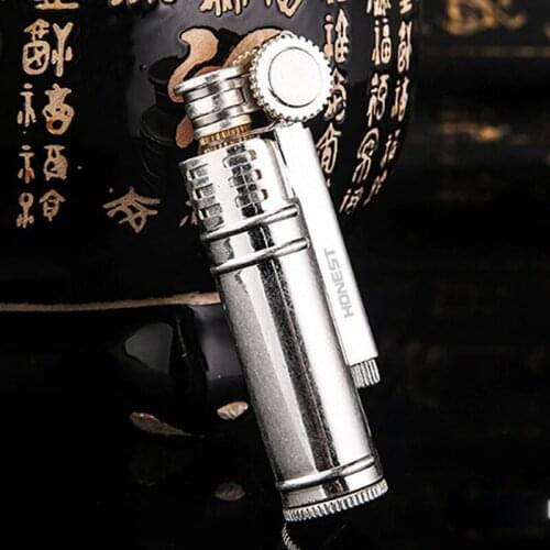 HONEST Genuine Retro Kerosene Lighter Sparking of Metal Precision Grinding Wheel Available in Gold and Silver Nostalgic Gift