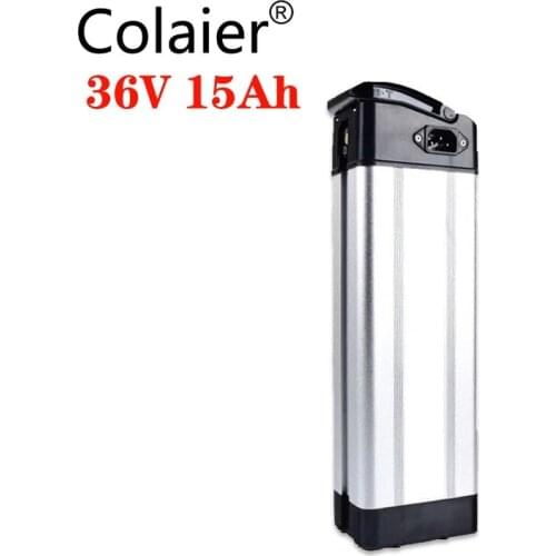 Colaier 36V ebike 36V 250W 350W 500W Electric Bicycle Battery 36V 15Ah Silver Fish Lithium ion battery with