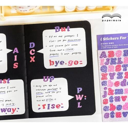 Colors Glitter Alphabet Letter Stickers Glitter Self Adhesive Alphabet Stickers For Greeting Card Making Planners Decorations