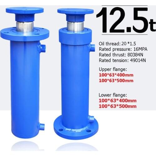 1PC FA-100x63x400-500mm Hydraulic Oil Cylinder Heavy-duty Bidirectional Lifting Oil Top Accessories 12.5 Tons Hydraulic Cylinder