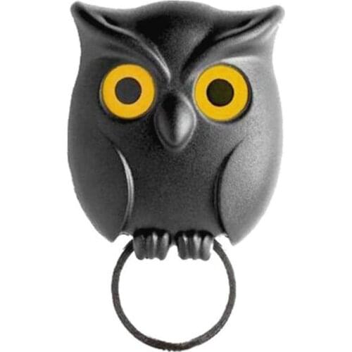 2PC 2021 Home Decor Magnetic Keychains Black Night Owl Attraction Key Hook Magnetic Wall Key Holder Magnets Keep Keychains