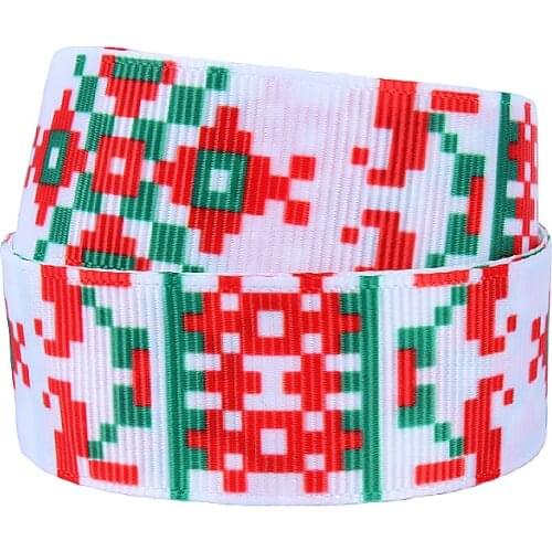1-1/2'' Red Christmas grosgrain ribbon with beautiful design
