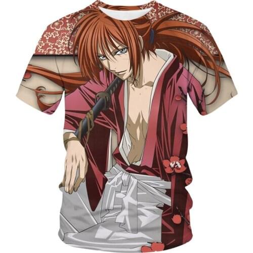 Summer New Rurouni Kenshin T-Shirt Anime 3D Print Men Women Streetwear Oversized T-Shirt Japanese Samurai Kids Harajuku Tops