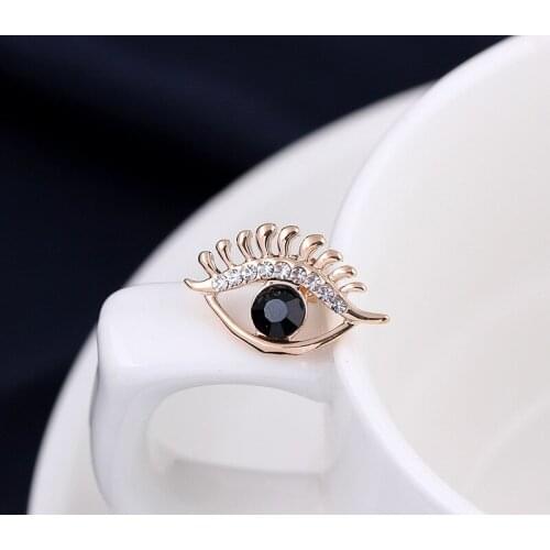 Fashion Metal Eye Rhinestone Brooches Insect Pins Bag Clothing Badge Jewelry Accessories For Women