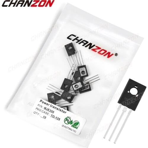 10Pcs MJE350 TO-126 Power Mosfet Transistor Bipolar Junction BJT Powerful Triode Tube Fets -0.5A -300V Integrated Circuits