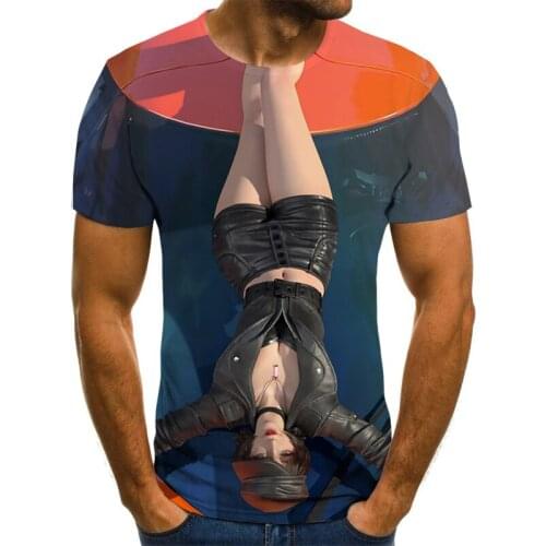 Fashion summer t-shirt mens 2021 3D beauty print mens T-shirt breathable Street clothing mosaic print t-shirt mens size 6xl