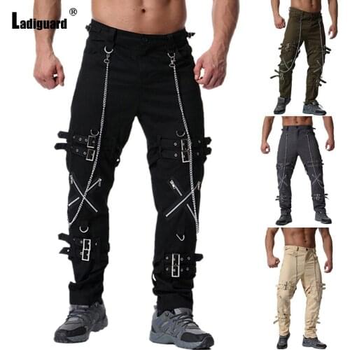Plus size Men Cargo Pants Casual Thin Pantalon Sexy Mens Clothing 2021 European and American style Lace-up Outdoor Trousers