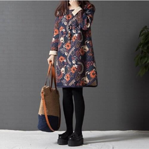 New autumn womens clothing thicken womens dresses cotton/linen clothing european dresses cotton filler womens autumn dresses