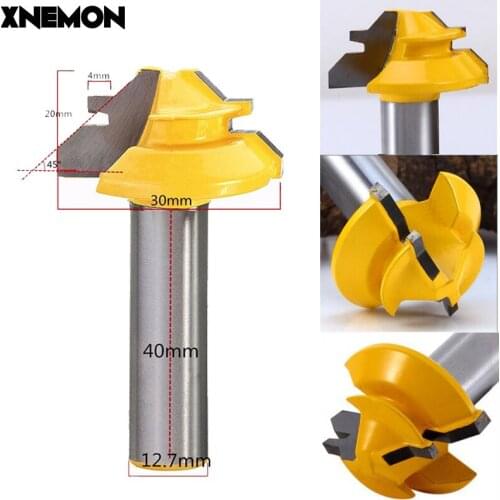 New Arrival 1PC Small Lock Miter Router Bit-45 Degree -1/2 Shank Tenon Cutter Floor Handmade Milling Cutter for Woodworking