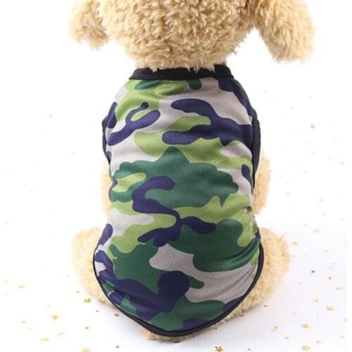 Dog Clothes for Small Dogs mesh breathable camouflage summer Pets tshirt Puppy Dog Clothes Pet Cat Vest Pug Apparel Costumes