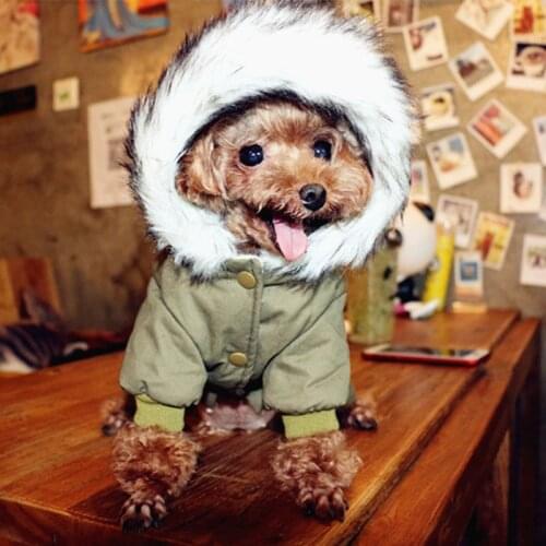 Dog Clothes for Small Dogs French Bulldog Cotton Jumpsuit for Puppy Chihuahua Motorcyclist Coat Winter Warm Pet Costume Jacket