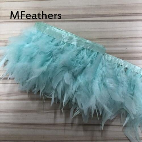 Wholesale 10meters Mint Green Beautiful Turkey feathers ribbon fringe 4-6inch marabou feathers trimming skirt dress trims Party