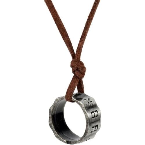 Bohemian Retro Ancient silver Color Assassin Leather Necklace Digital Pendant Simple Jewelry Women Men Friend Birthday Gift