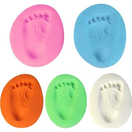 Baby Care Air Drying Soft Clay Baby Handprint Footprint Imprint Kit Casting Parent-child Hand Inkpad Fingerprint