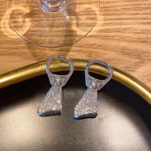 YAOLOGE 2021 New Can Ring Full Rhinestone Trendy Alloy Drop Earrings For Women Girls Fashion Party Jewelry Ear Accessories Gift