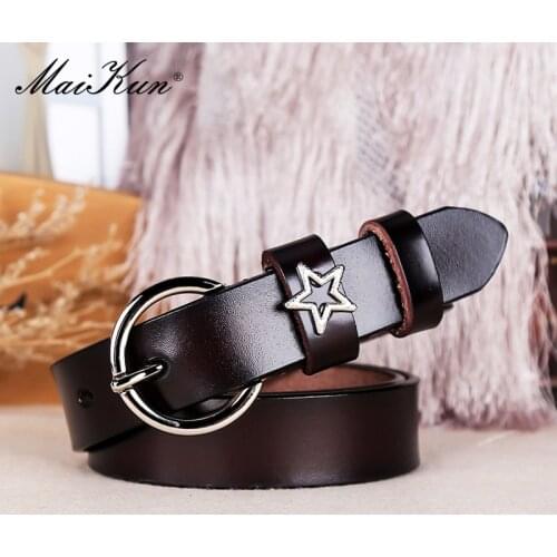 Maikun 2021 New Genuine Leather Womens Belt Net Red Fashion All-Match Decorative Ladies Pants Belts