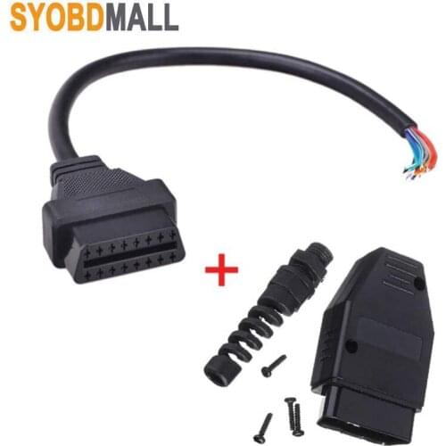 New Universal OBD2 (M+F) Male + 16 Pin Female Open Extension Connector Cable Assembly OBD 2 OBD II Diagnose Adaptor Free Ship