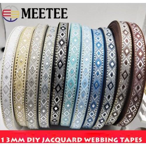 1pc(50yards) 13mm Jacquard Polyester Webbing Tapes Bag Strap Belt Ribbons DIY Clothing Decoration Knapsack Strapping Accessories