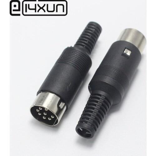 1pcs/lot 8 Pin DIN Male Plug Connector with Plastic Handle 8 PIN DIN Wire Converter 8 PIN Plug DIN DIY Keyboard/Mouse Cable