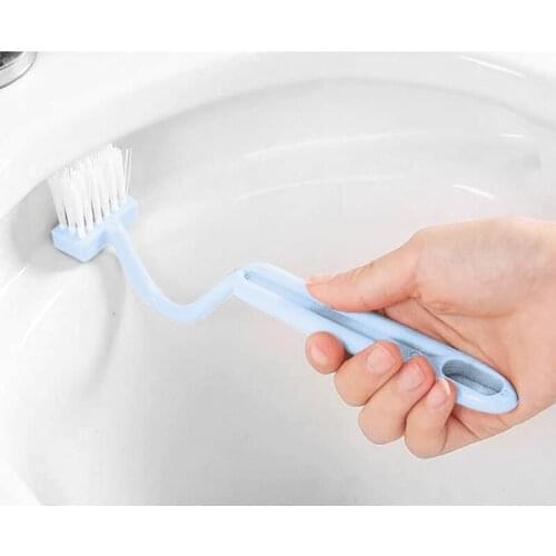 1Pcs Toilet Cleaning Brush Bathroom Cleaning Accessories Portable Toilet Brush Corner Brush Bending Handle Scrubber Curved