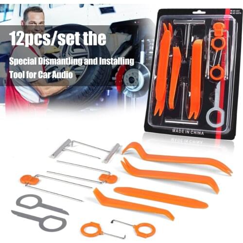 12Pcs/Sets Auto Repair Tool Sets Car Radio Panel Clip Door Trim Install Removal Tool Kits Pry Disassembly Hand Tools Set