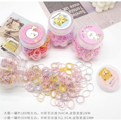 300pcs/Set Colorful Children Elastic Rubber Band Girls Hair Accessories Ponytail Holder Baby Small Hair Ties Kids Ornaments