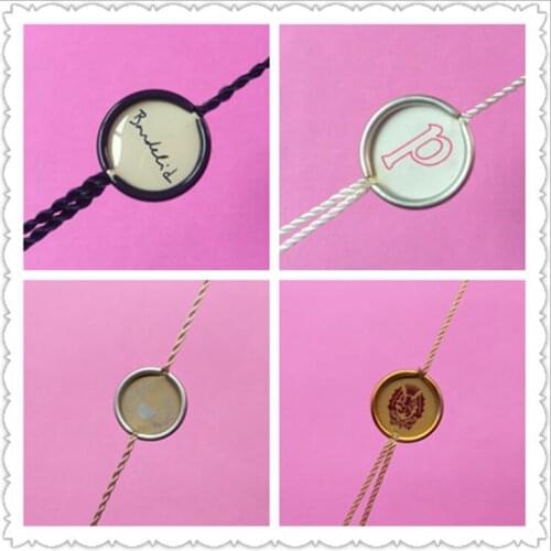 5000pcs Metal Aluminum seal tag for hang tag Custom Customized design metal seal tag aluminium seal tags garment hangtag string