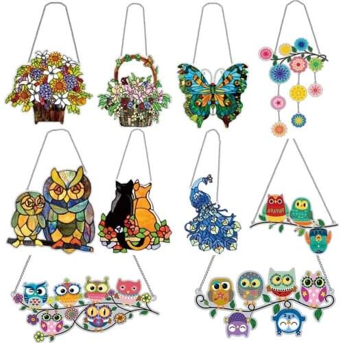 Diamond painting pendant 5D DIY animal diamond painting suitable for door and window bedroom decoration crafts handmade gifts